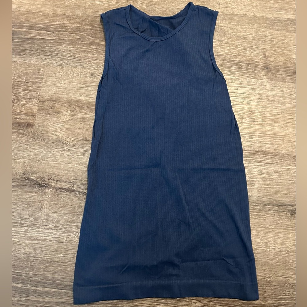 Sleeveless Navy Blue Dress